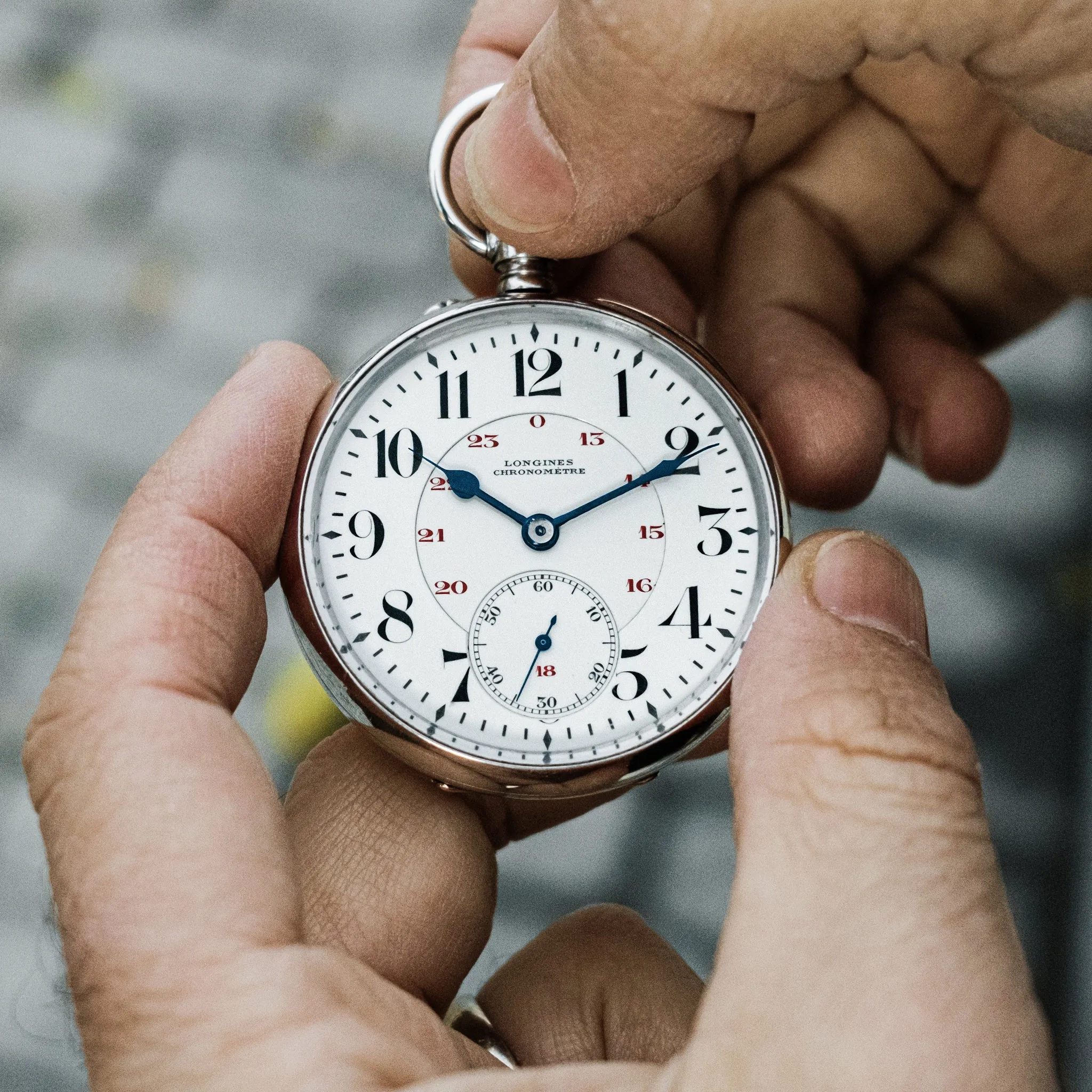 1927 Longines Pocket Watch Chronometer In Silver