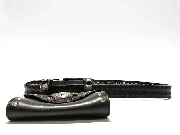 1990s GIANNI VERSACE STUDDED MEDUSA LEATHER MINI BUM BAG BELT