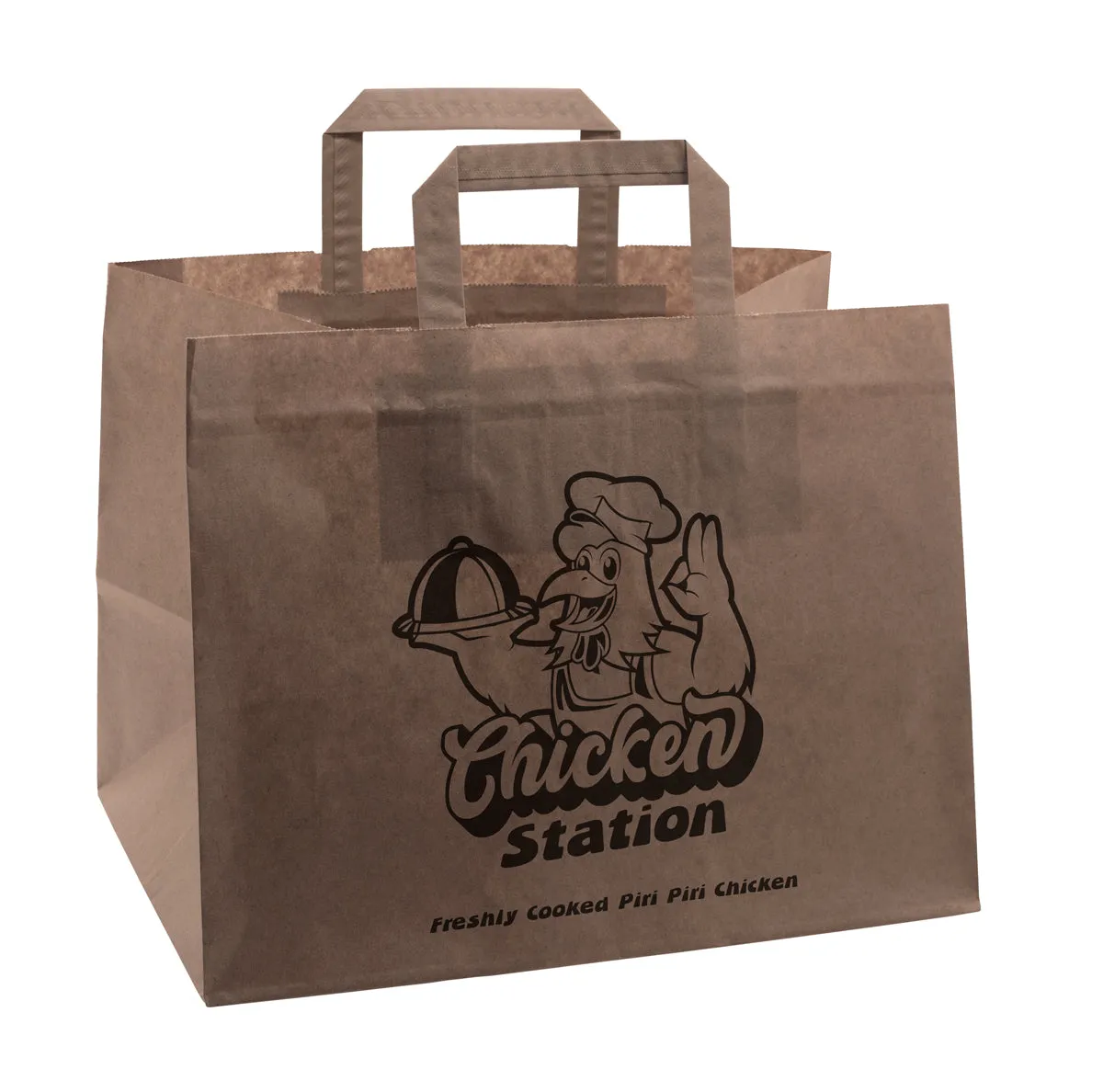 320x220x245mm Brown Wide Based Printed Paper Carrier Bags