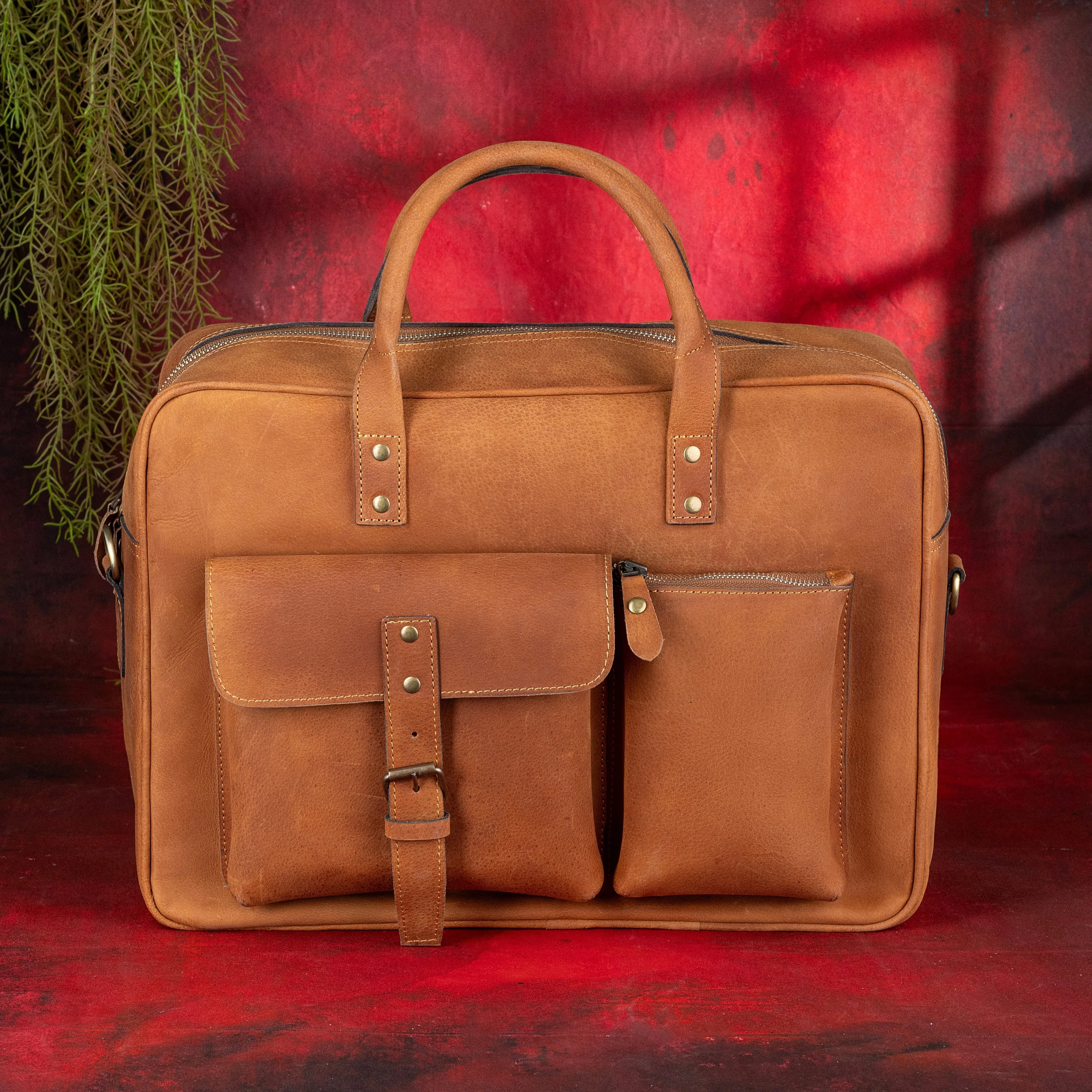 33rd Degree Scottish Rite Briefcase - Brown Leather Crazy Horse finish