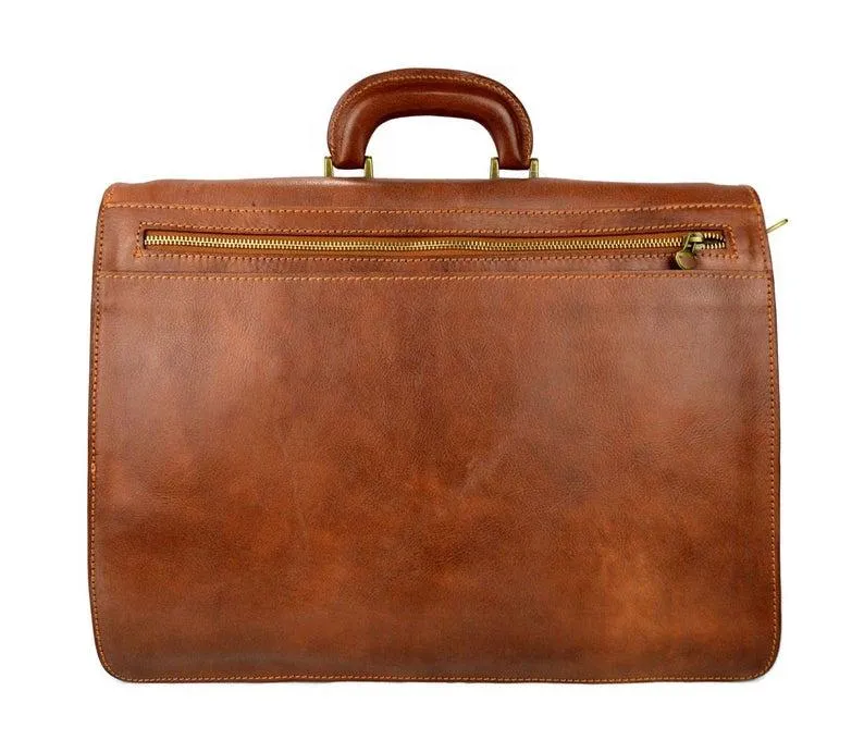 33rd Degree Scottish Rite Briefcase - Genuine Brown Leather