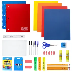 52 Piece Wholesale Kids School Supply Kits - Bulk Case of 12 Kits