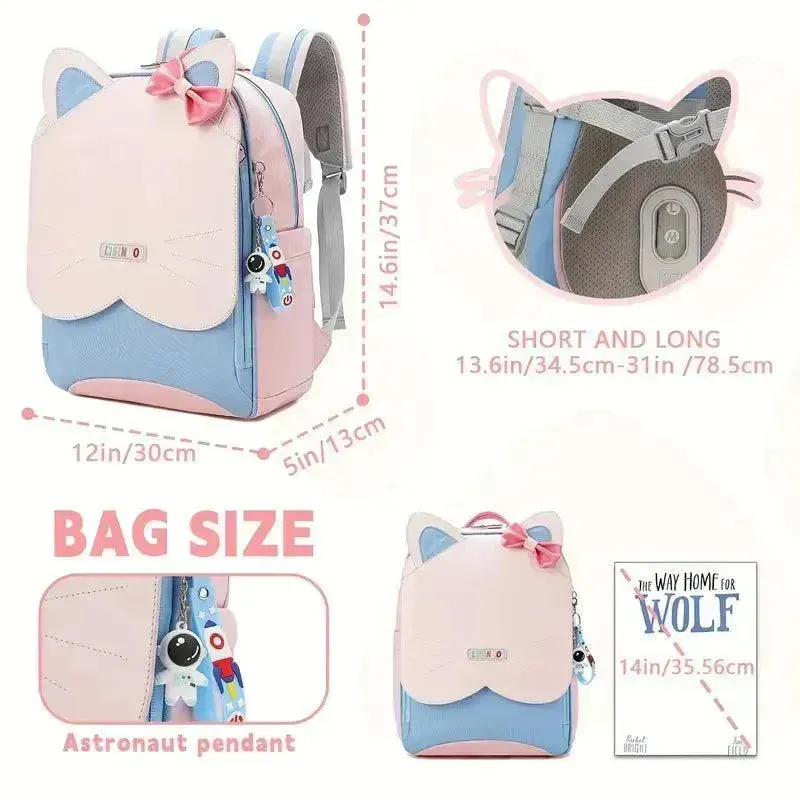 Adorable Cat Themed School College Backpack