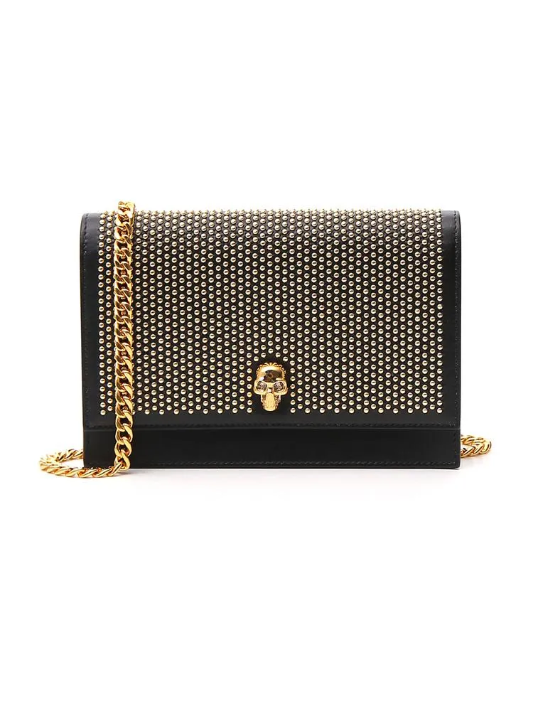 Alexander McQueen Studded Skull Clutch Bag