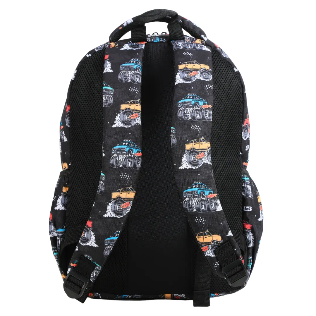 Alimasy Midsize Kids Backpack - Monster Trucks