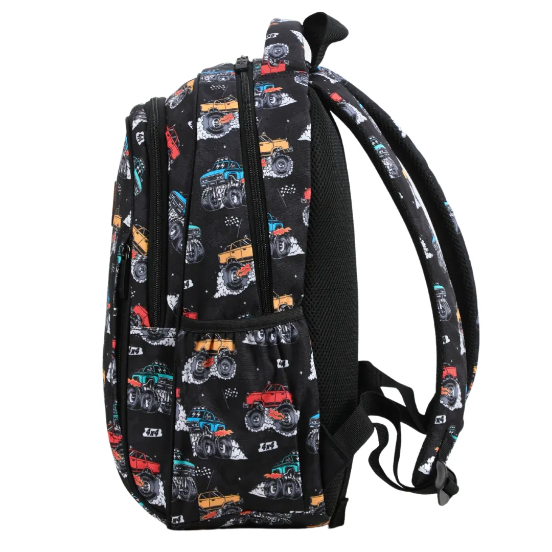 Alimasy Midsize Kids Backpack - Monster Trucks