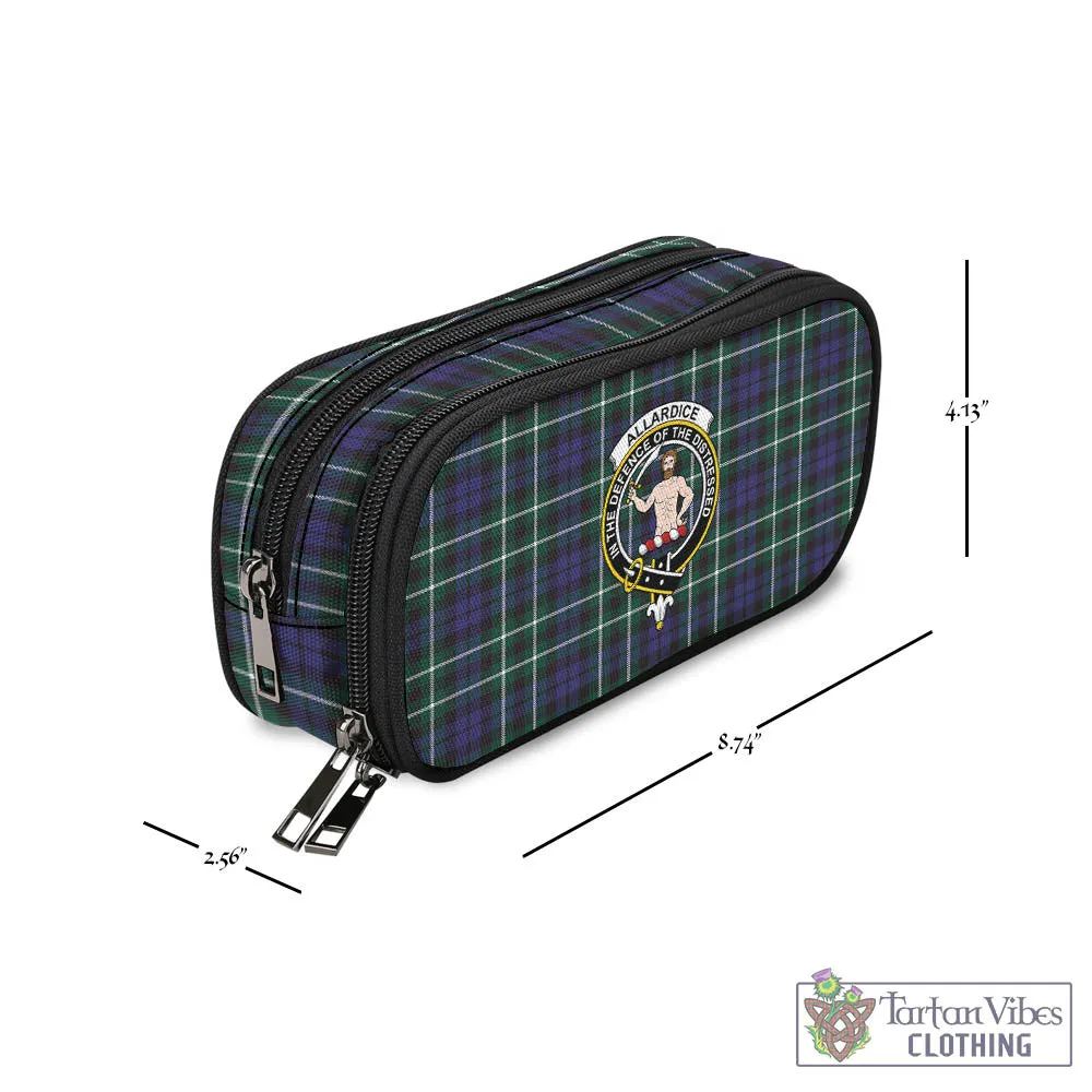 Allardice Tartan Pen and Pencil Case with Family Crest