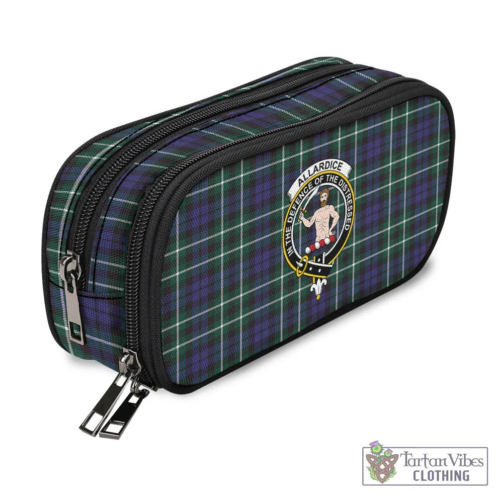 Allardice Tartan Pen and Pencil Case with Family Crest