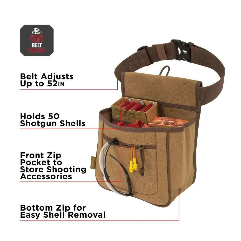 Allen Rival Double Compartment Shell Bag & 52" Waist Belt, Tan