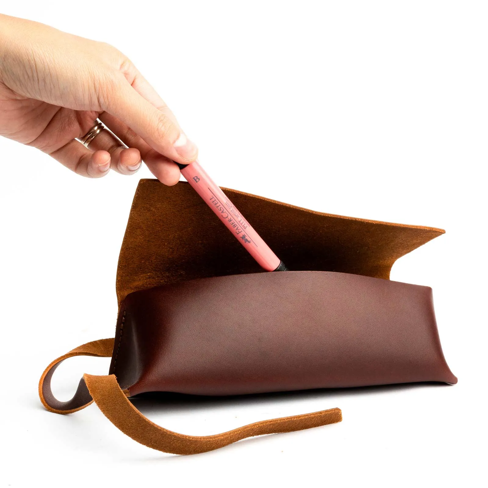 'Almost Perfect' Leather Artist Pencil Case