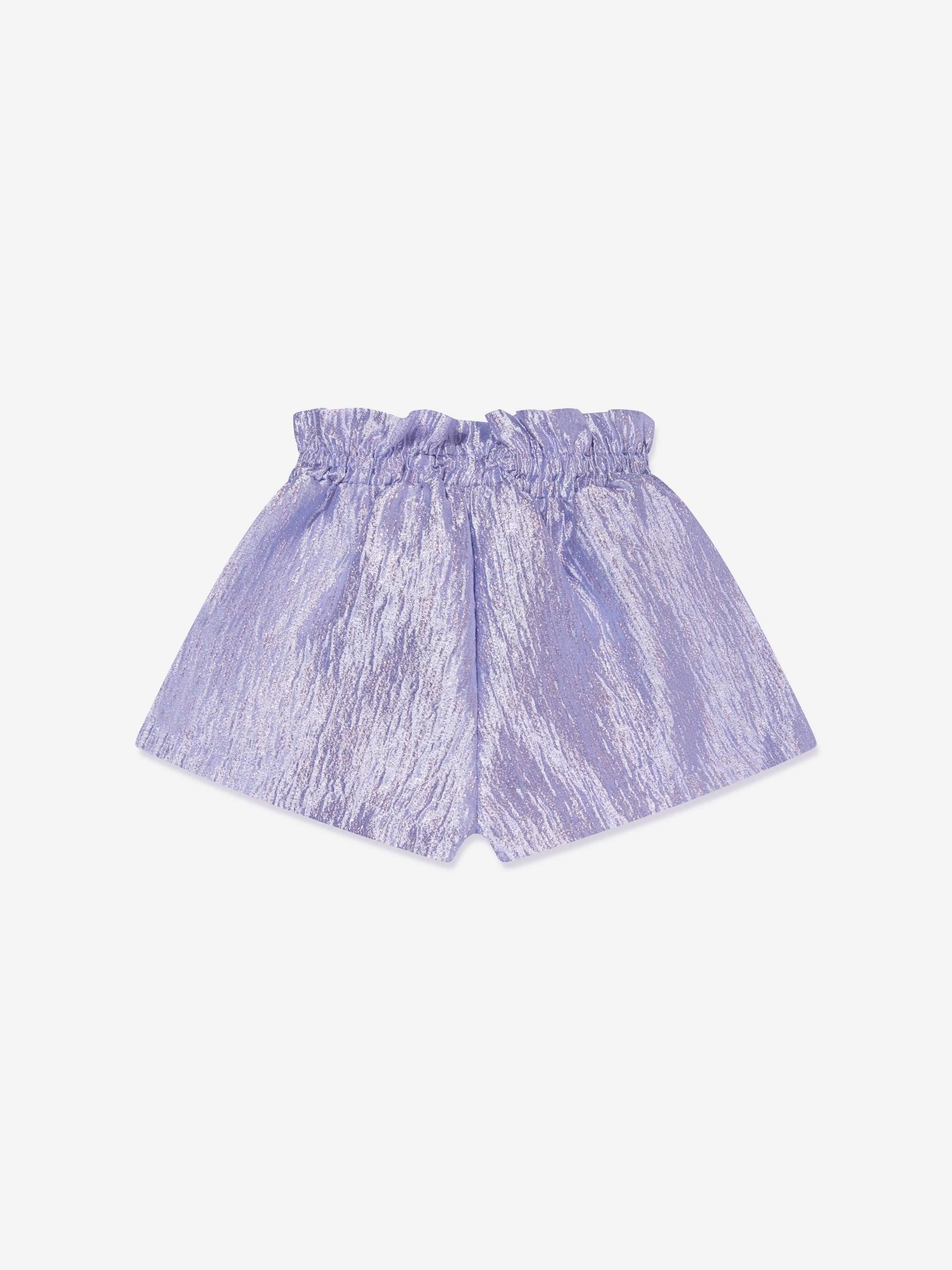 Angels Face Girls Ruthie Metallic Shorts in Purple