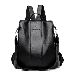 Anti-theft Soft Leather Backpack Women Vintage Shoulder Bag Ladies High Capacity Travel Bagpack School Bag Girl Mochila Feminina