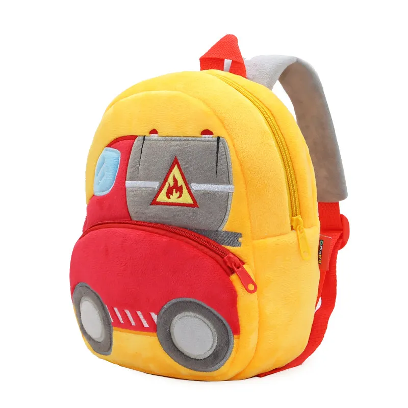 Anykidz 3D Orange Tanker School Backpack Cute Vehicle With Cartoon Designs Children Toddler Plush Bag For Baby Girls and Boys