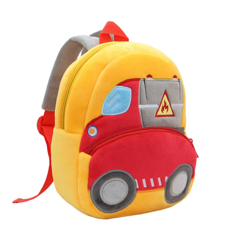 Anykidz 3D Orange Tanker School Backpack Cute Vehicle With Cartoon Designs Children Toddler Plush Bag For Baby Girls and Boys