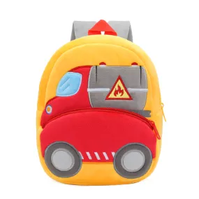 Anykidz 3D Orange Tanker School Backpack Cute Vehicle With Cartoon Designs Children Toddler Plush Bag For Baby Girls and Boys