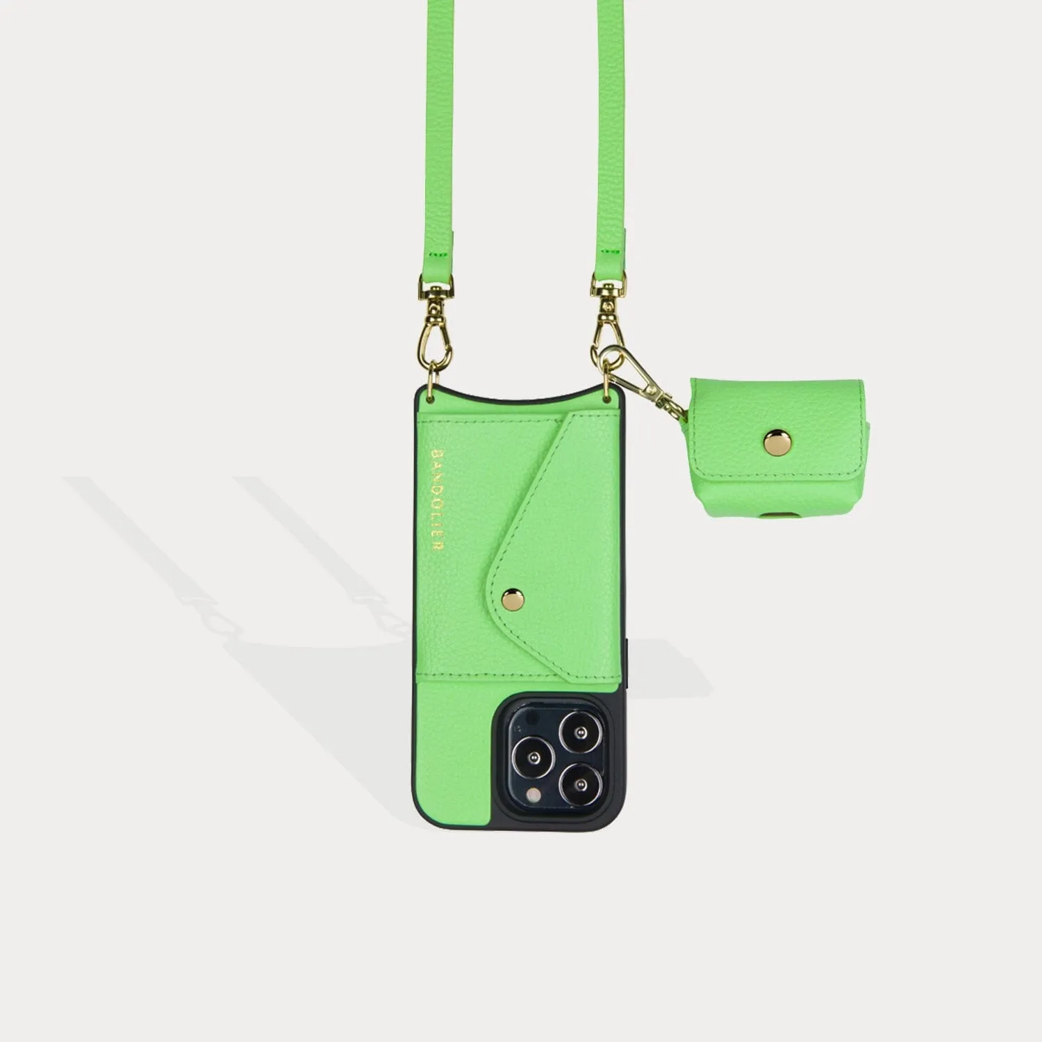 Avery AirPods Clip-On Pouch - Neon Green/Gold