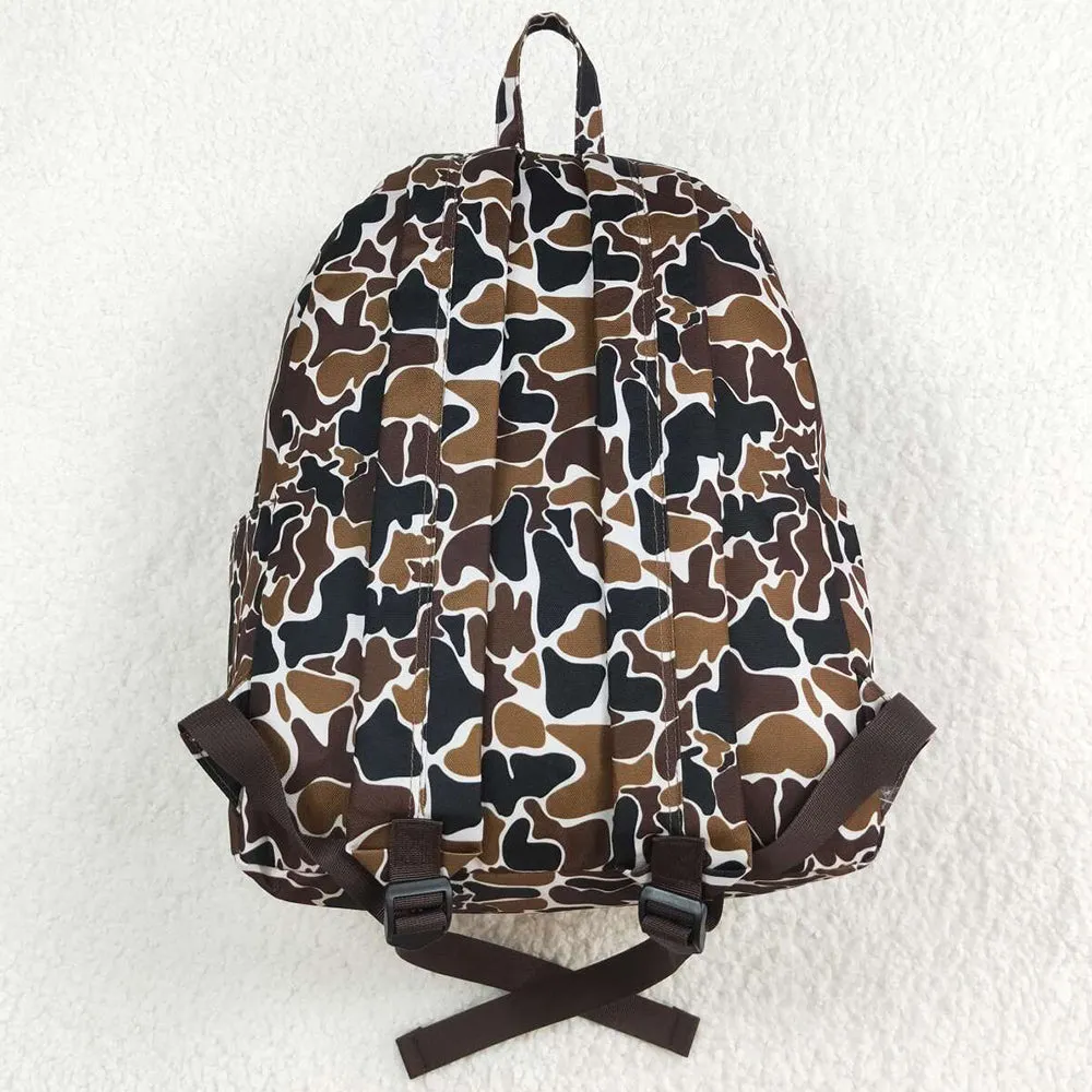 Baby Kids Boys Backpacks Brown Camo Backpack Zip Back Bags BA0236