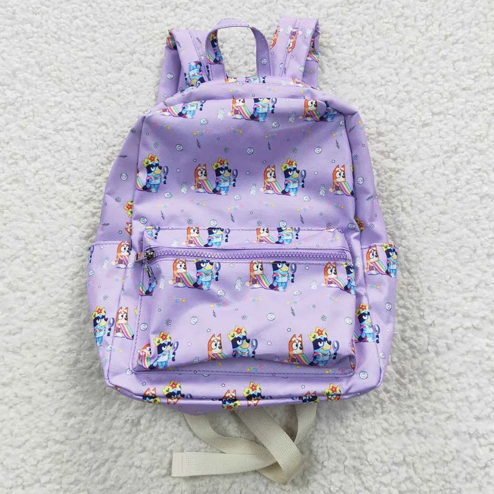 Baby Kids Girls Backpacks Children Dogs Cartoon Purple Backpacks BA0058