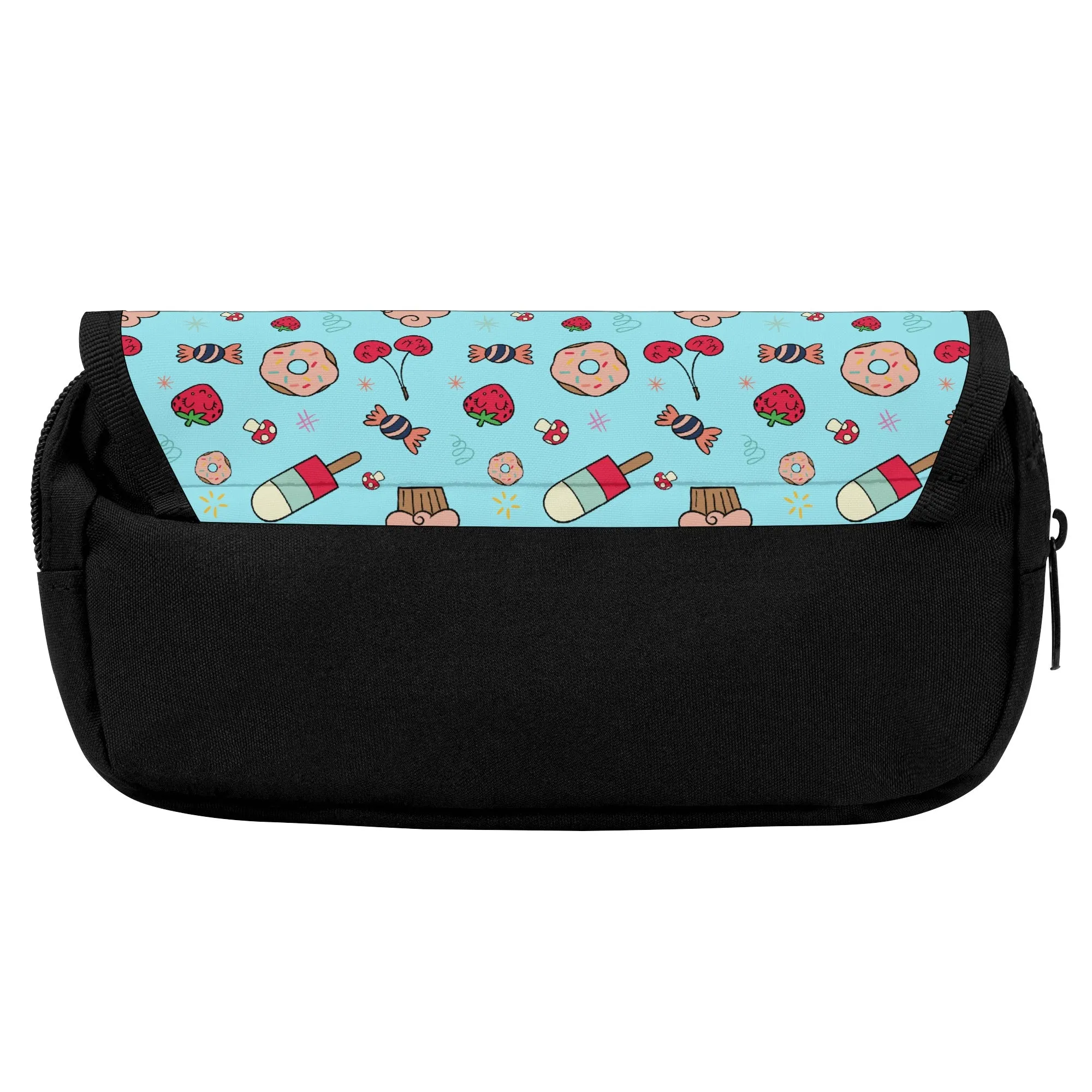 Back to School Essentials: Personalized Double Layer Pencil case for Kids. Donut Candy pattern