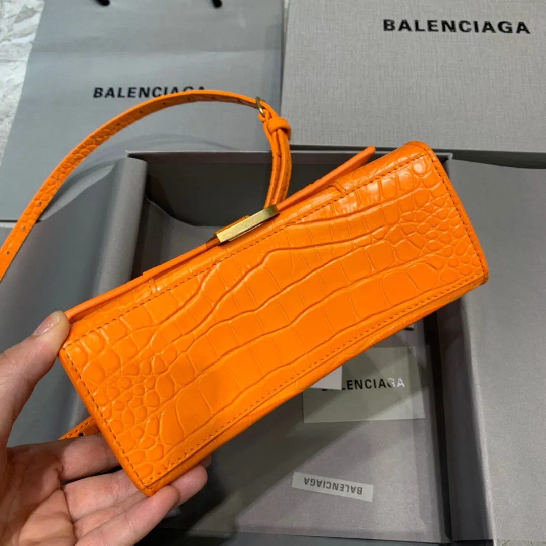 Balen Hourglass XS Handbag In Orange, For Women,  Bags 7.4in/19cm