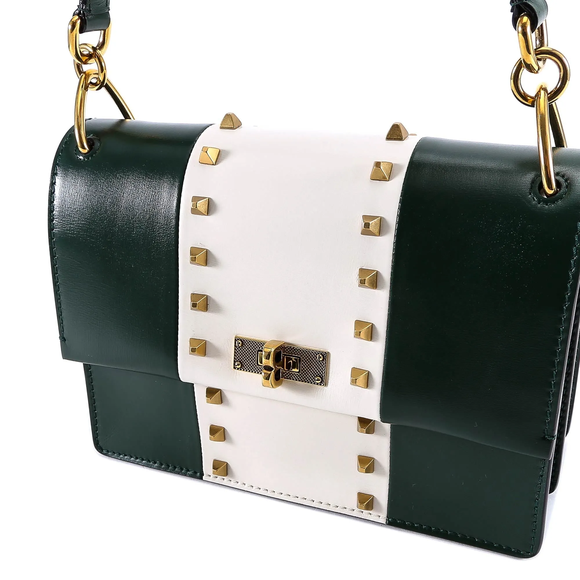 Bally Stripe Studded Shoulder Bag