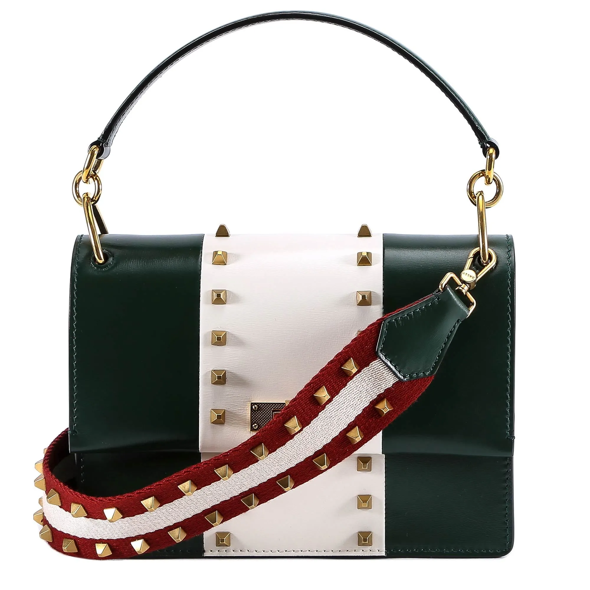 Bally Stripe Studded Shoulder Bag