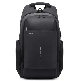 BANGE Anti-Theft Water Resistant Laptop Backpack with USB charging and TSA lock (Black)