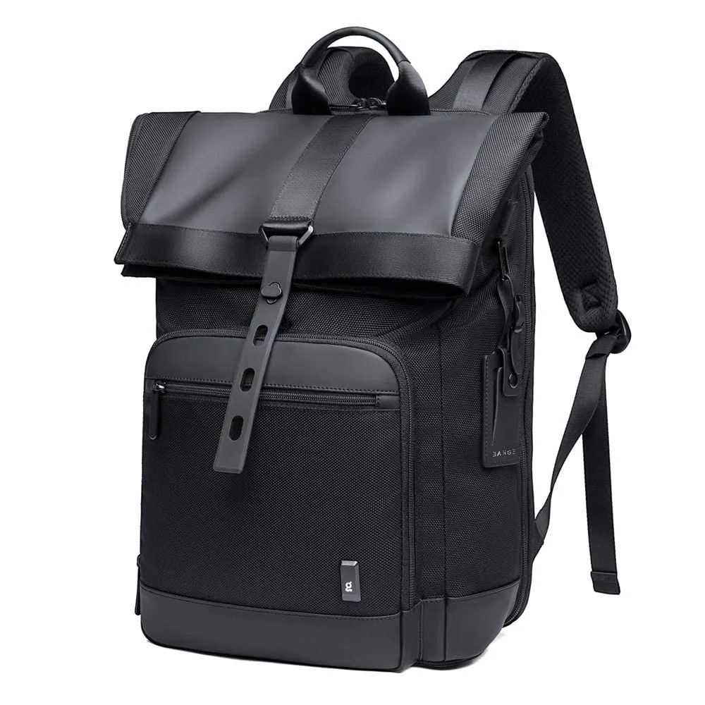 BANGE Water Resistant 30 L Polyester Anti theft Foldable Business Travel 15.6 inch Laptop Backpack (Black)