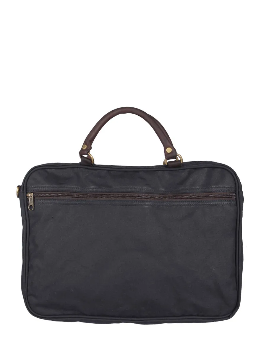 Barbour Foldover Logo Embossed Briefcase