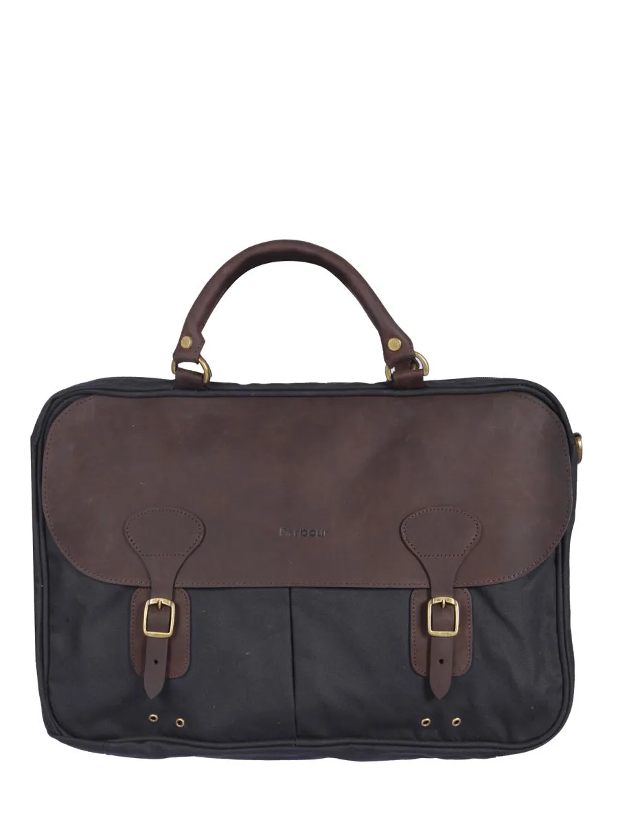 Barbour Foldover Logo Embossed Briefcase