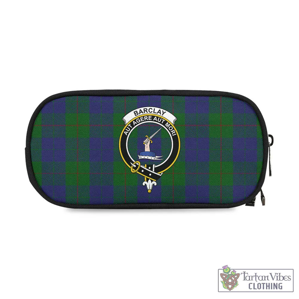 Barclay Tartan Pen and Pencil Case with Family Crest