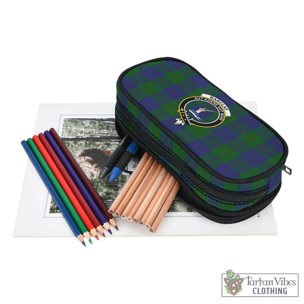 Barclay Tartan Pen and Pencil Case with Family Crest