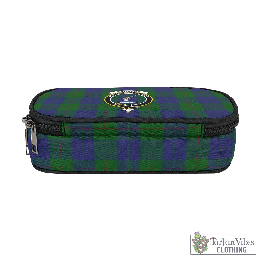 Barclay Tartan Pen and Pencil Case with Family Crest