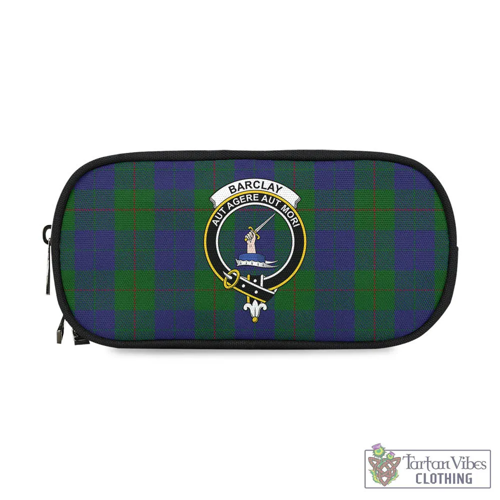 Barclay Tartan Pen and Pencil Case with Family Crest