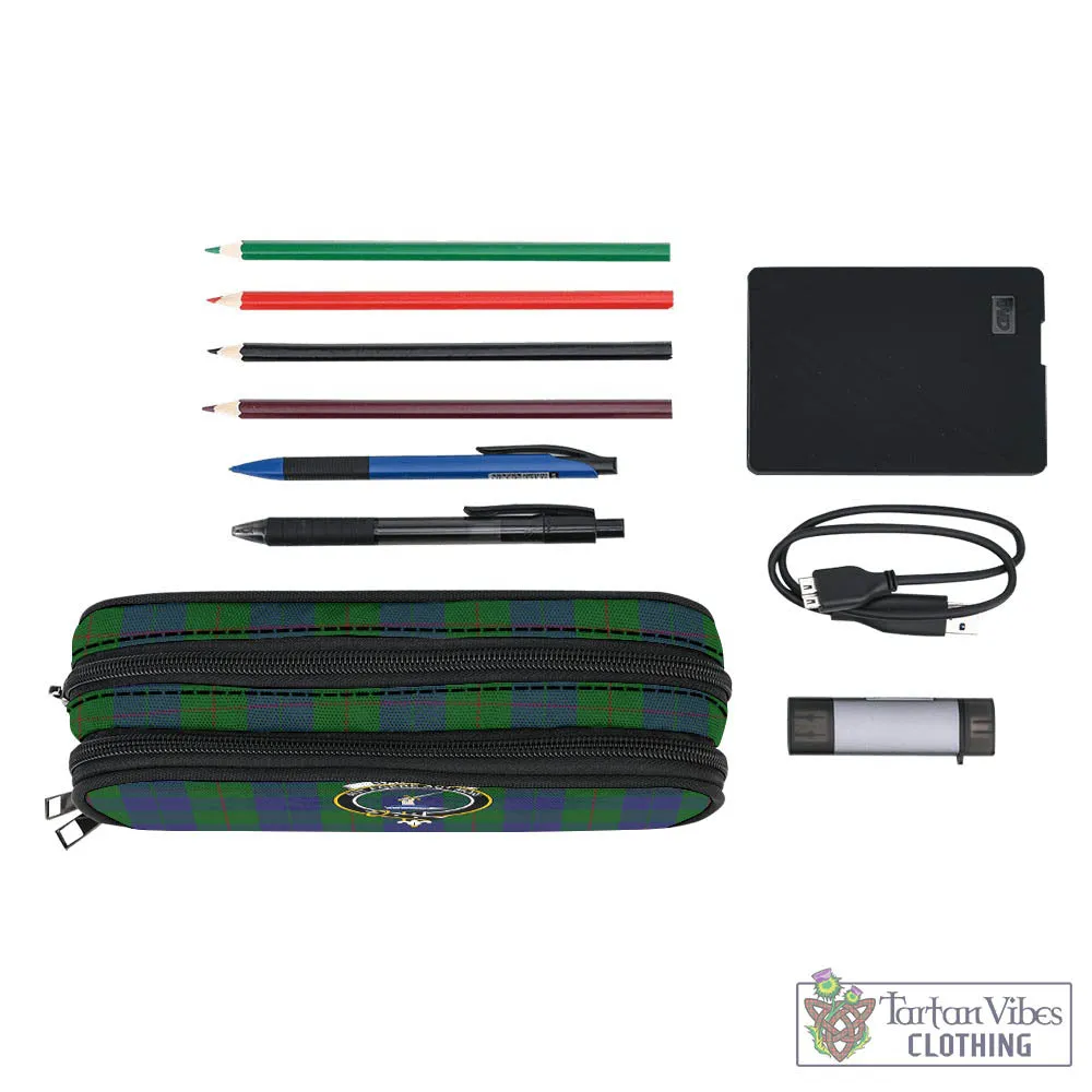 Barclay Tartan Pen and Pencil Case with Family Crest