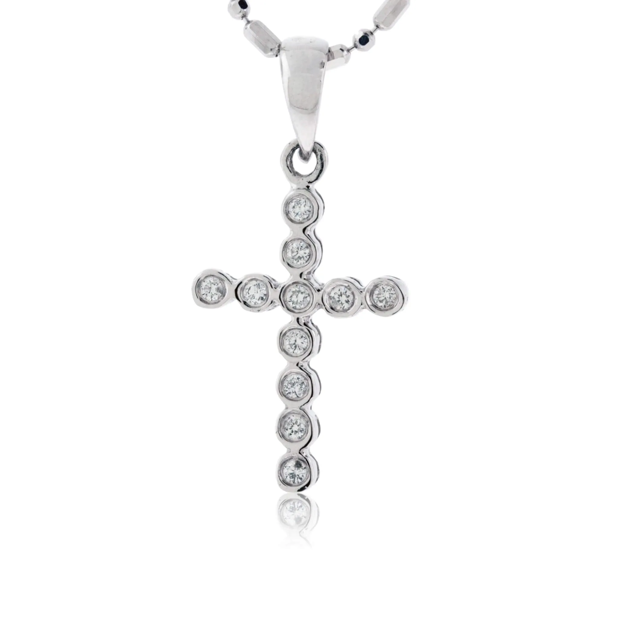 Bezel Set Diamond Cross Pendant