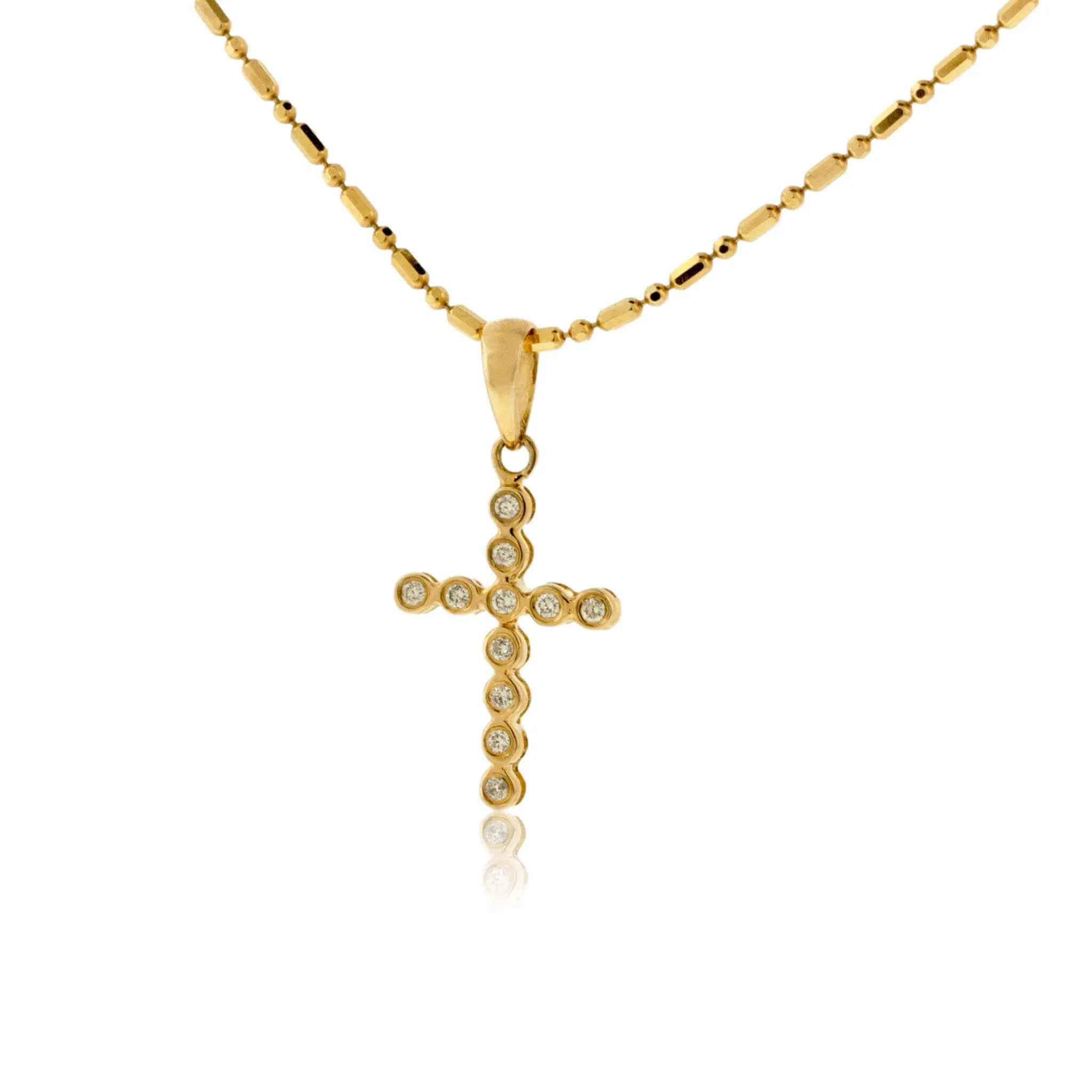 Bezel Set Diamond Cross Pendant