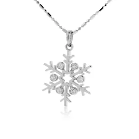 Bezel Set Diamond Snowflake Pendant