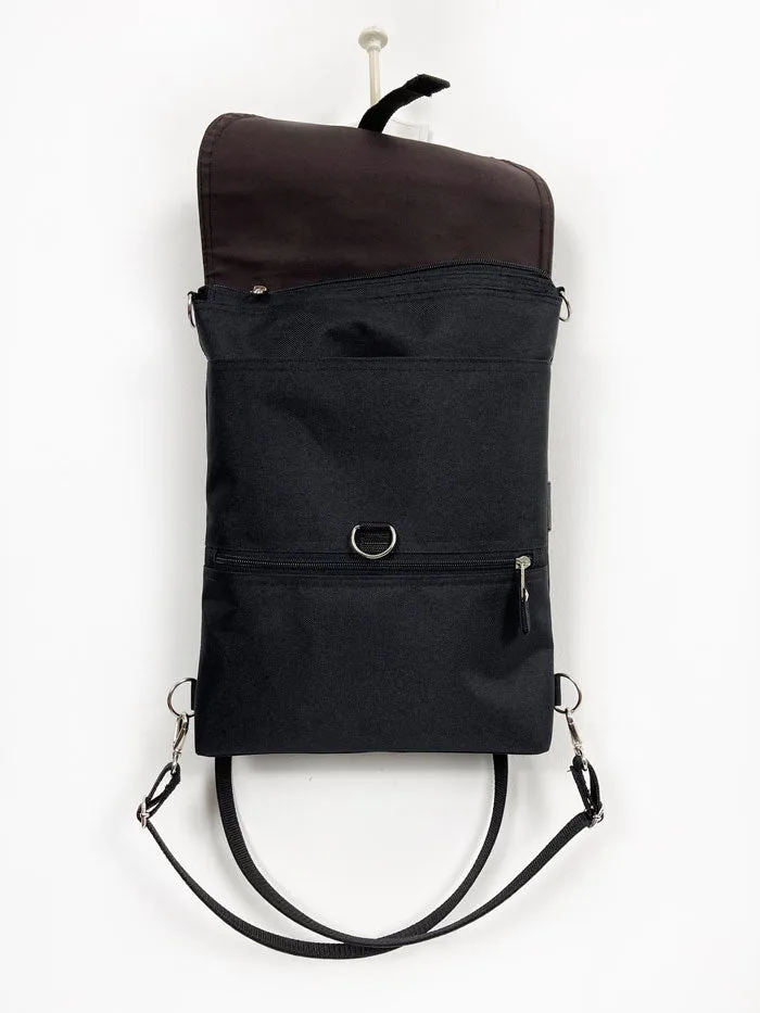 Black Convertible Backpack, Sustainable Laptop Bag