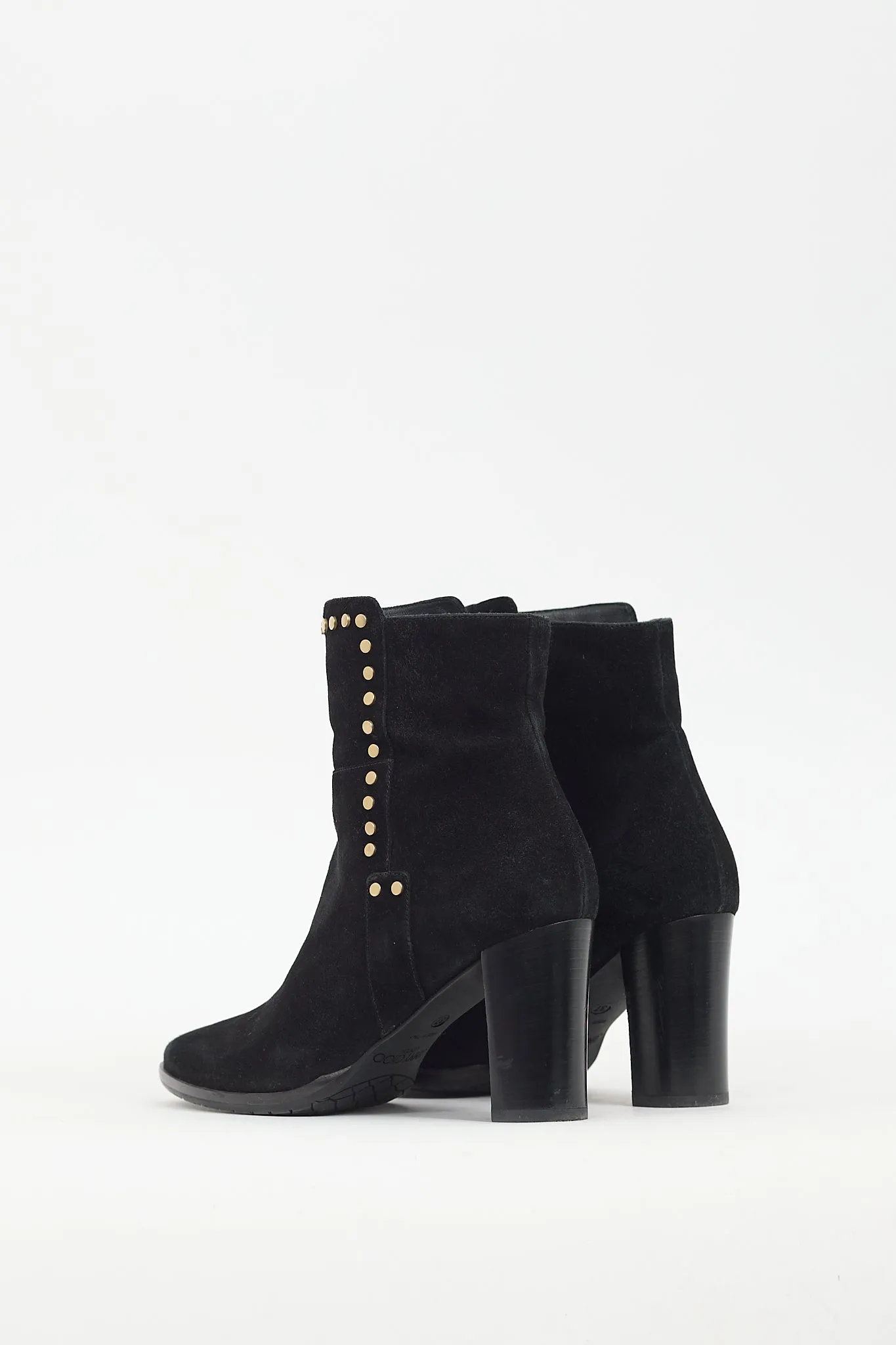 Black Suede Studded Harlow Boot