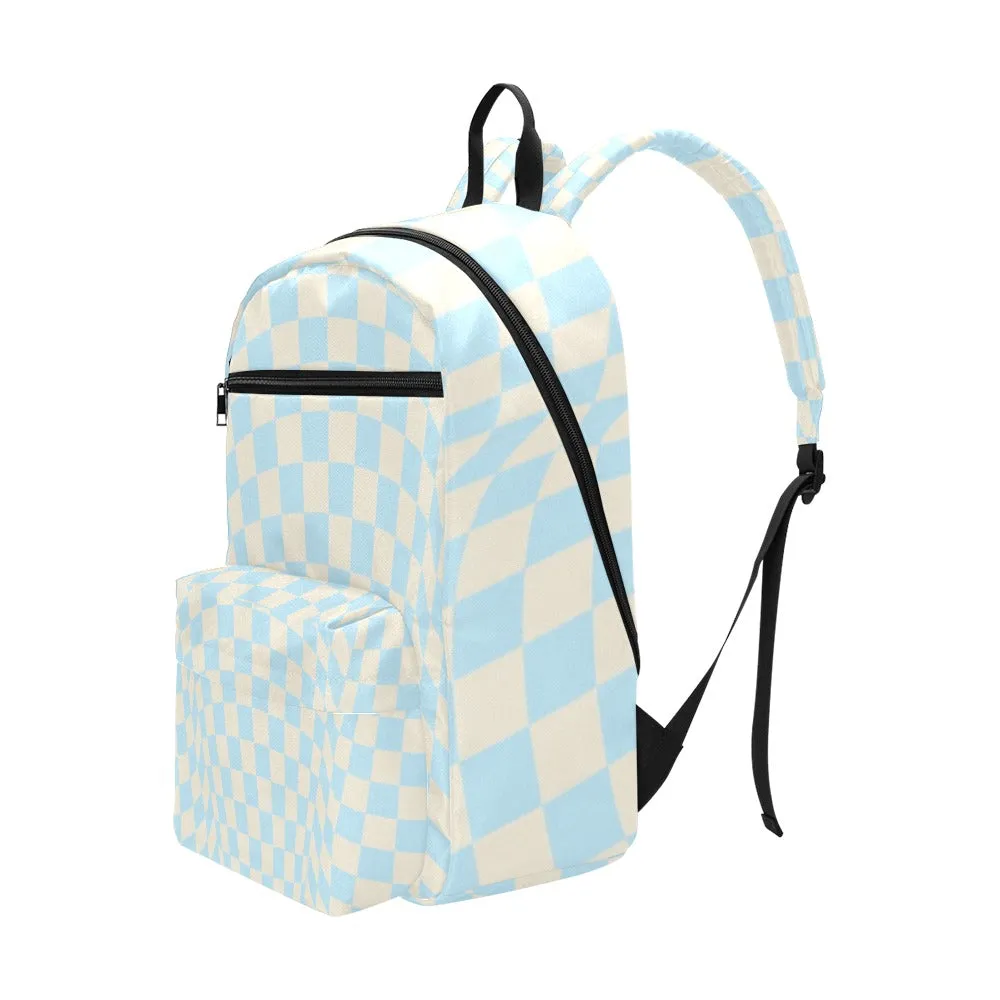 Blue & Vanilla Ripple Check Large Travel Backpack