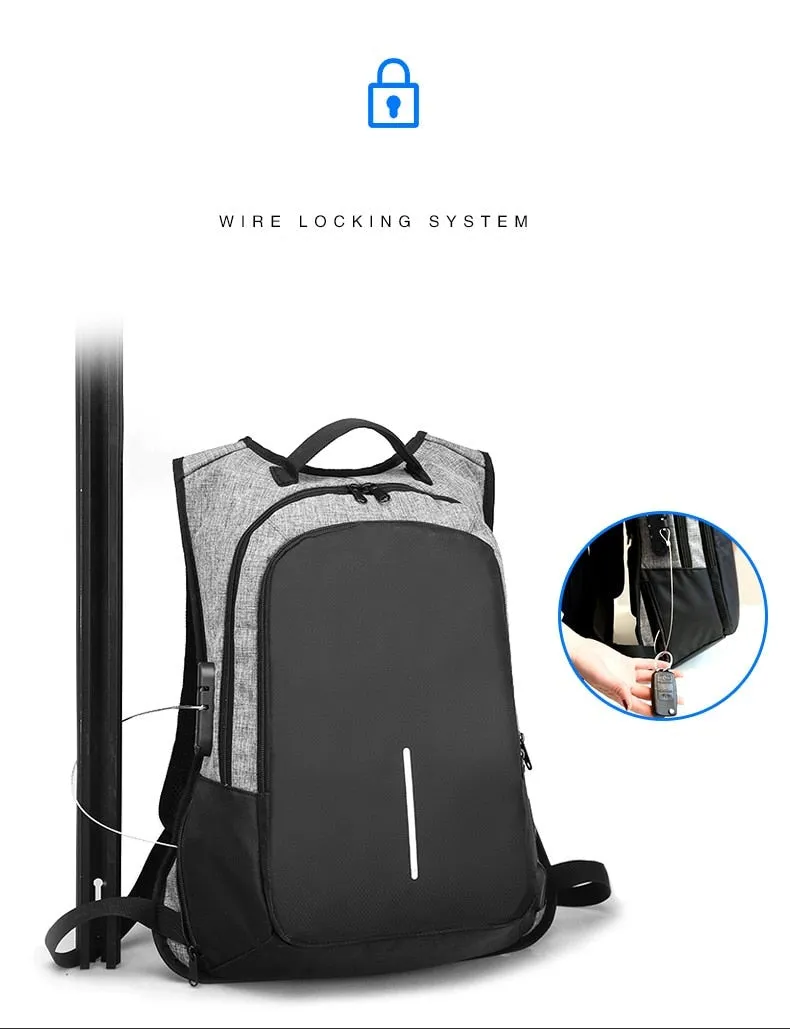 Bobby XD Design Medium Anti-Theft 15" Laptop Backpack with TSA Lock and USB Charging Port