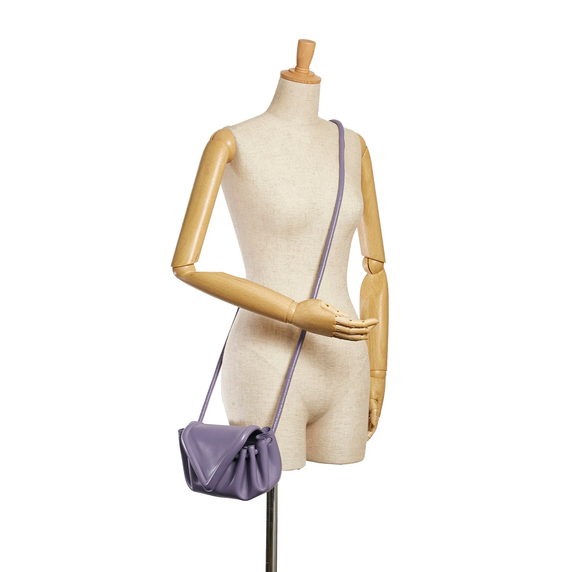 Bottega Veneta Beak Crossbody Bag Purple