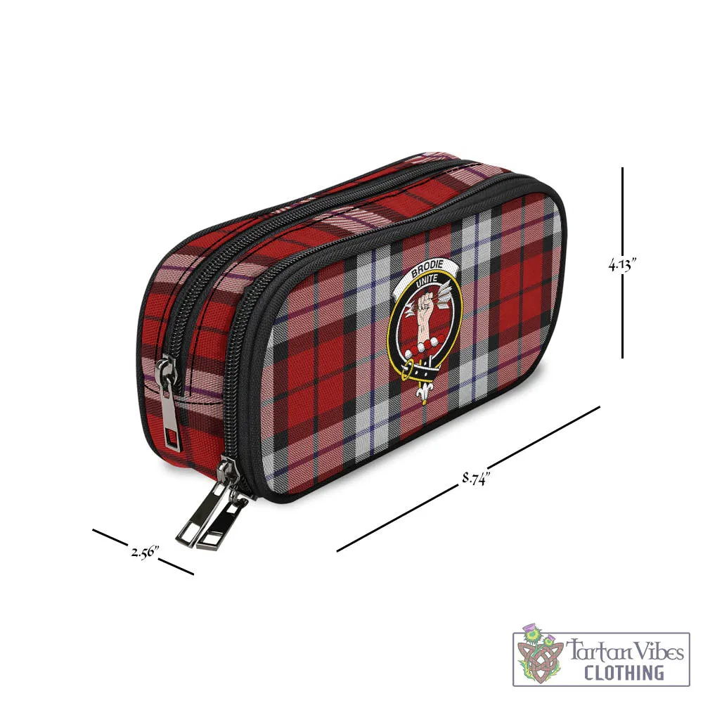 Brodie Dress Tartan Pen and Pencil Case with Family Crest