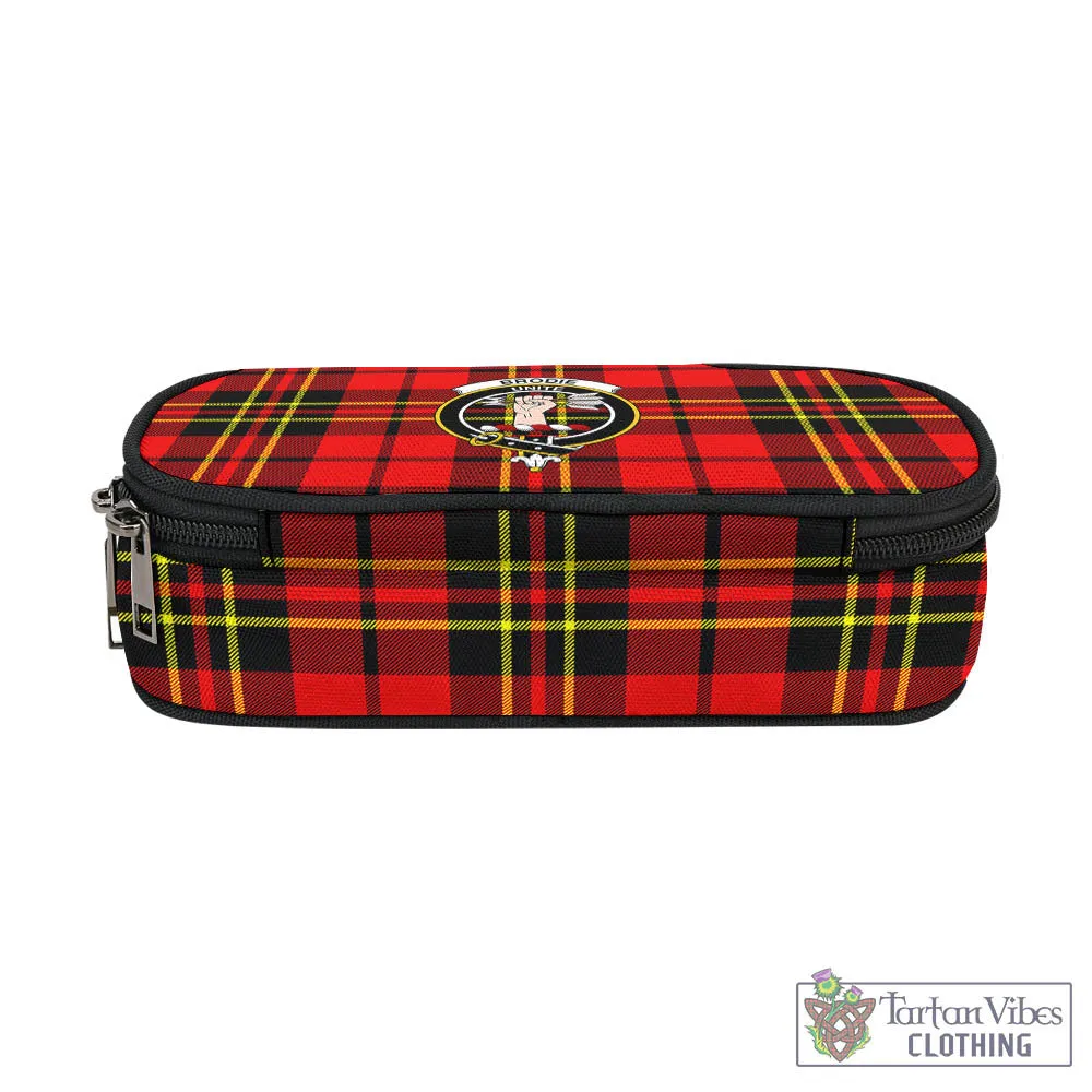 Brodie Modern Tartan Pen and Pencil Case with Family Crest