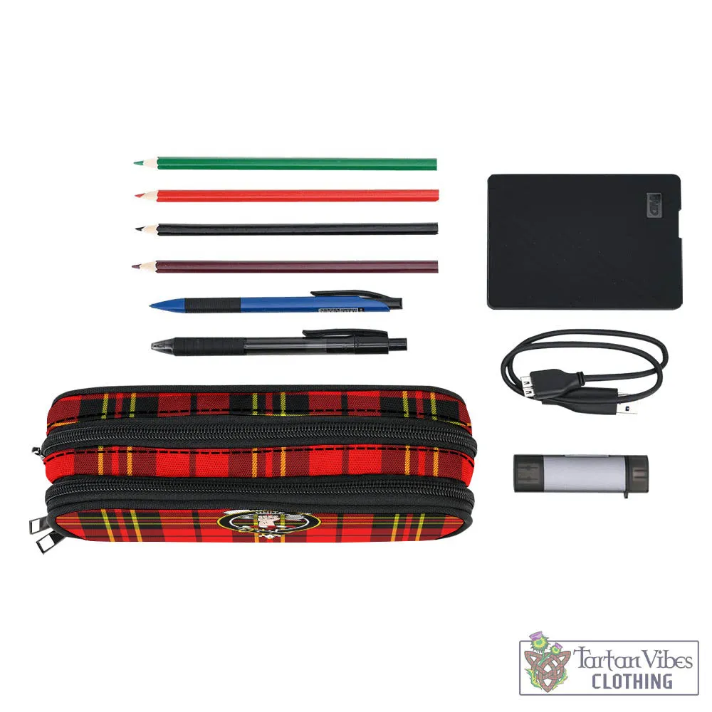 Brodie Modern Tartan Pen and Pencil Case with Family Crest