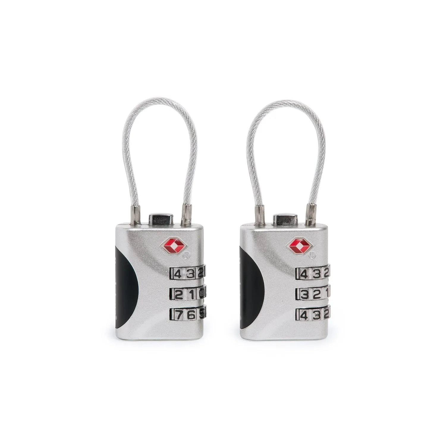 Brookstone Cable Lock - 2 Pack TSA-Approved 3-Digit Keyless Luggage Travel Lock