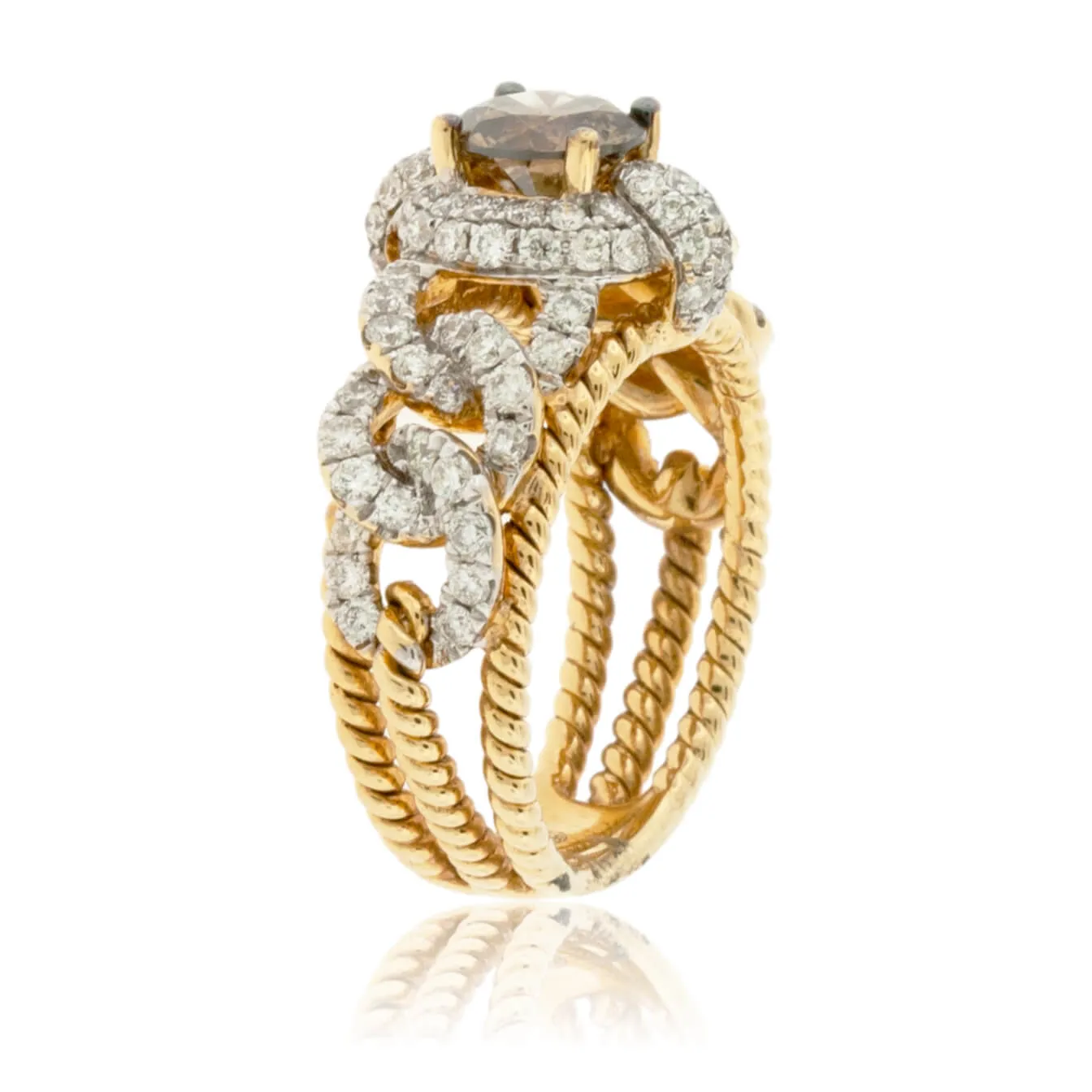 Brown Diamond & Diamond Accent Ring