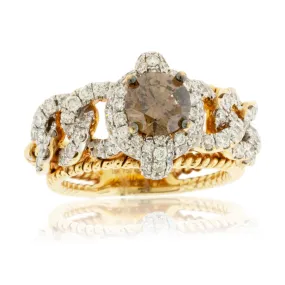 Brown Diamond & Diamond Accent Ring