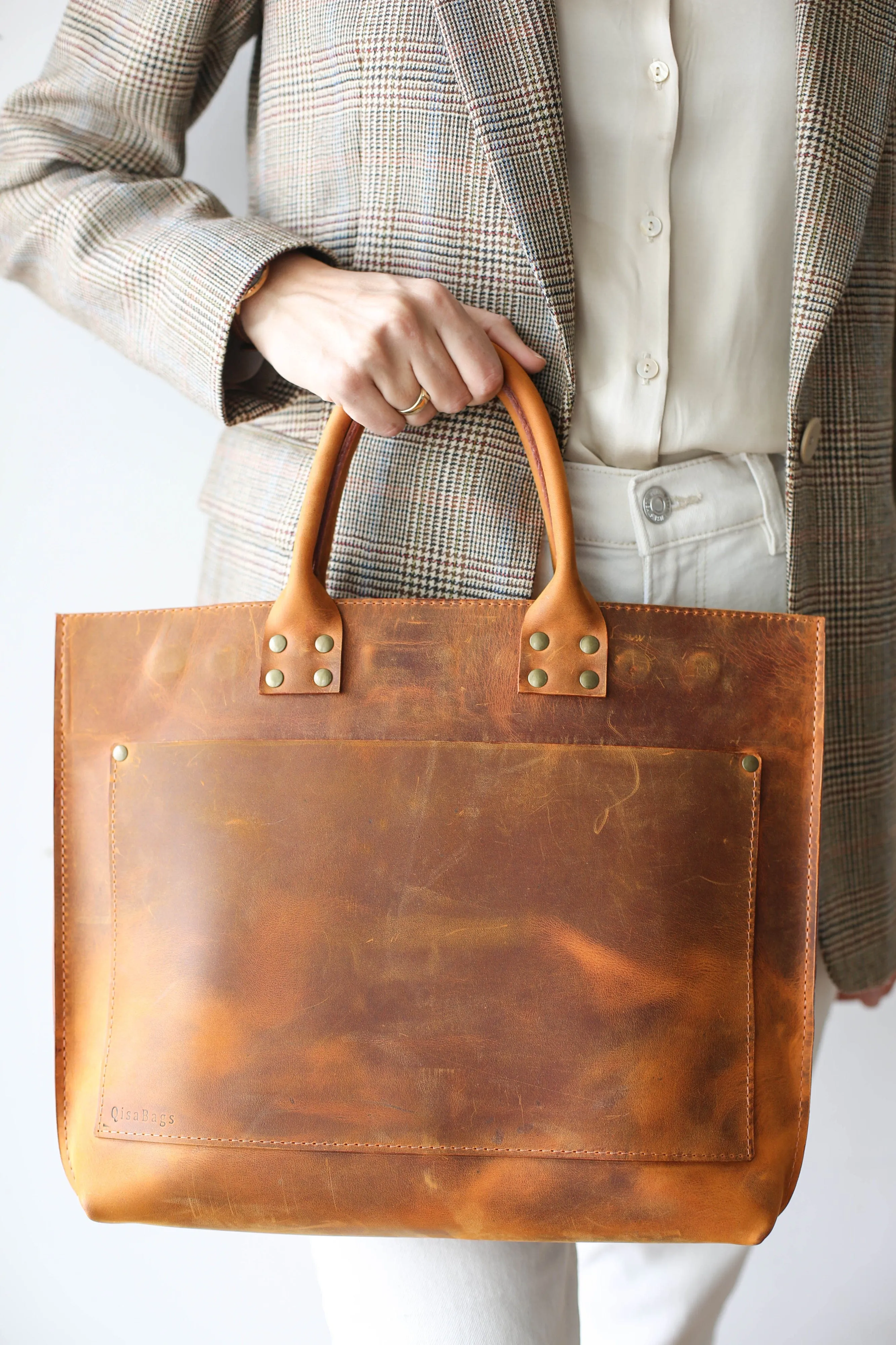 Brown Leather Laptop Bag - Leather Briefcase